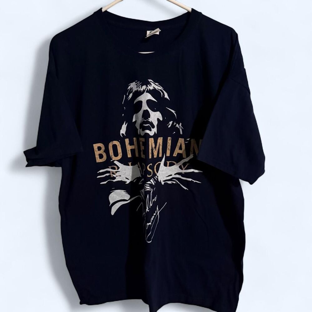 Fruit of the Loom T-Shirt Mens XL Navy Bohemian Rhapsody Queen Concert Tee